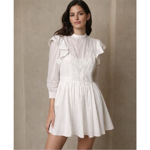 Banana Republic Dresses & Skirts - Banana Republic Esme Embroidered Mini Dress Medium white cotton Victorian dainty
